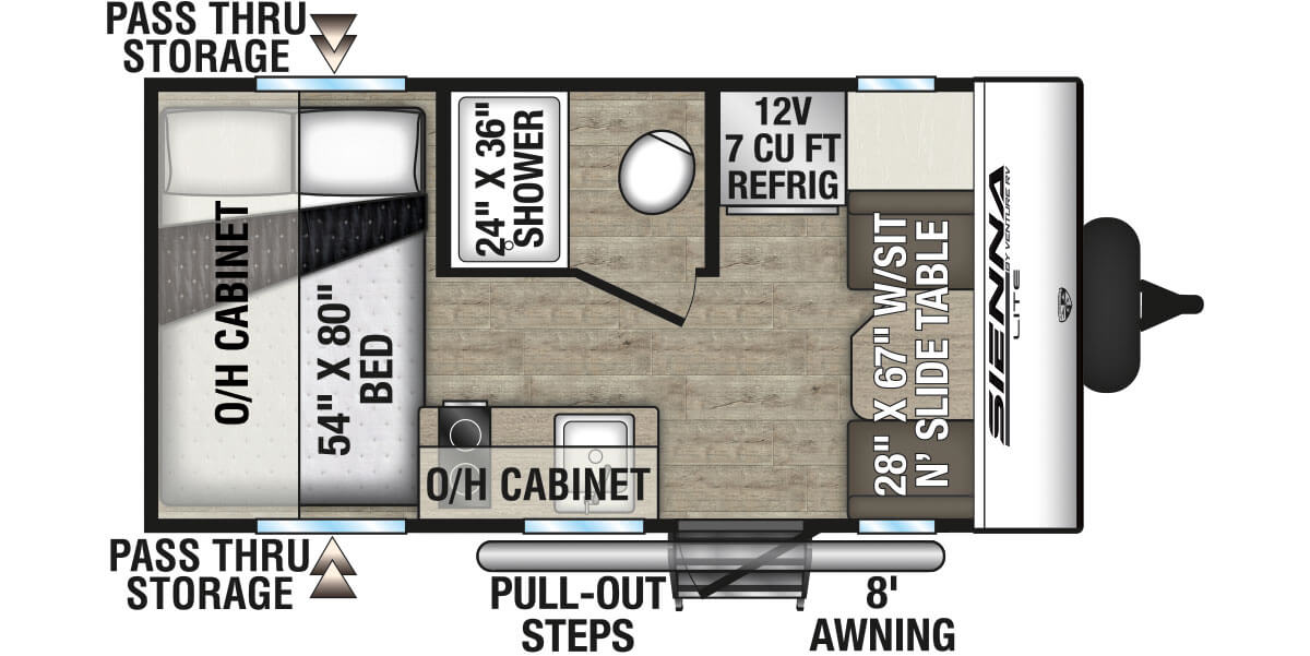 2026 Venture RV Sienna Lite SA140VFD Travel Trailer Floorplan