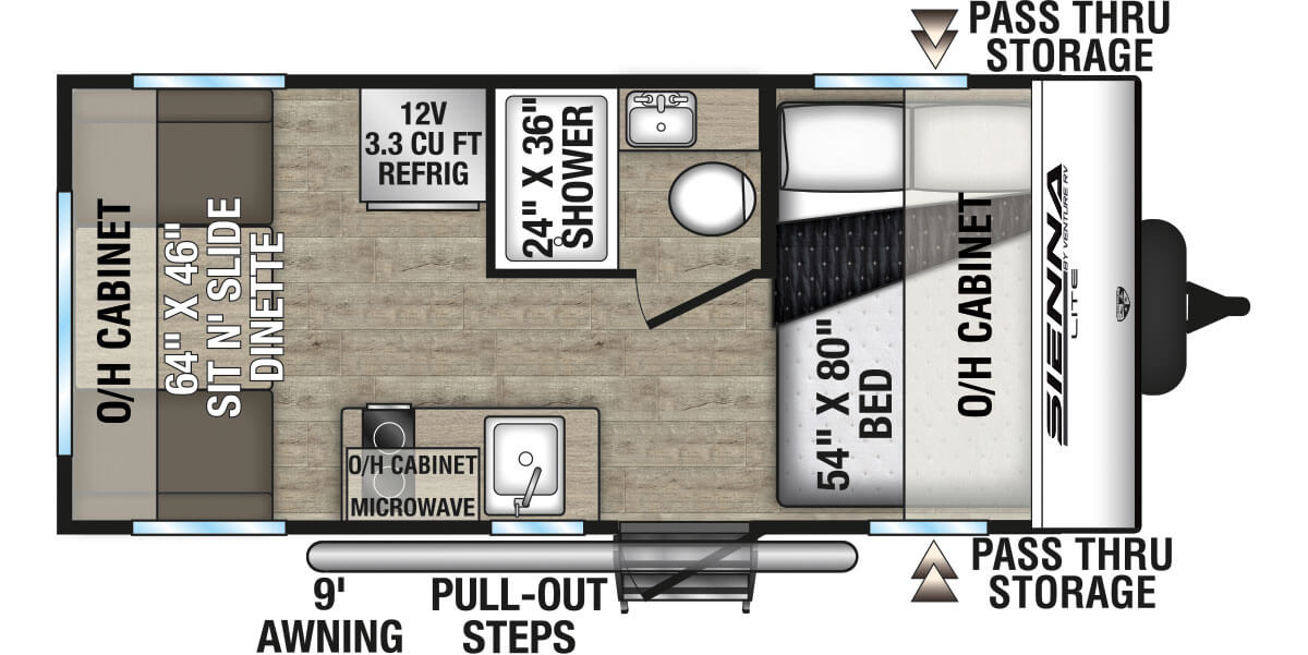 2026 Venture RV Sienna Lite SA160VRW Travel Trailer Floorplan