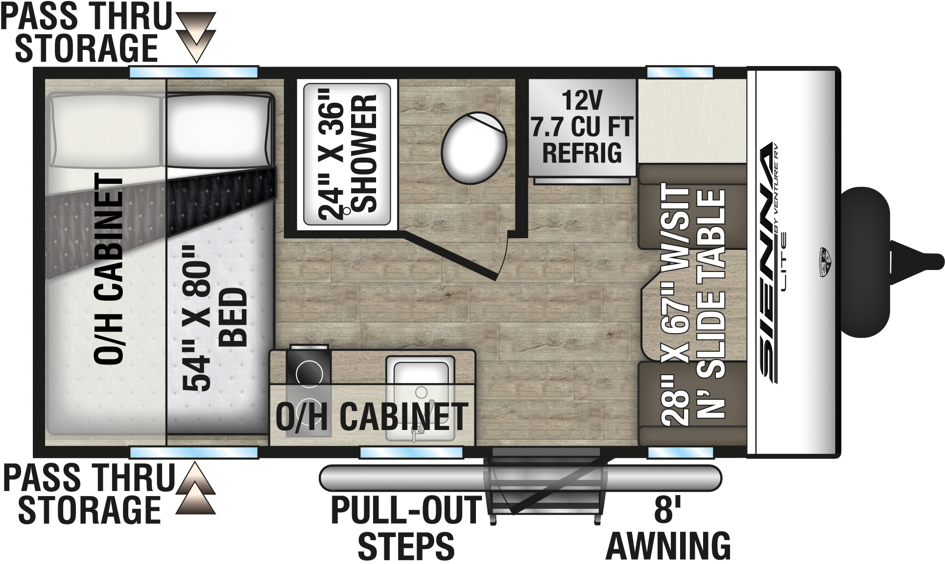 2027 Venture RV Sienna Lite SA140VFD Travel Trailer Floorplan
