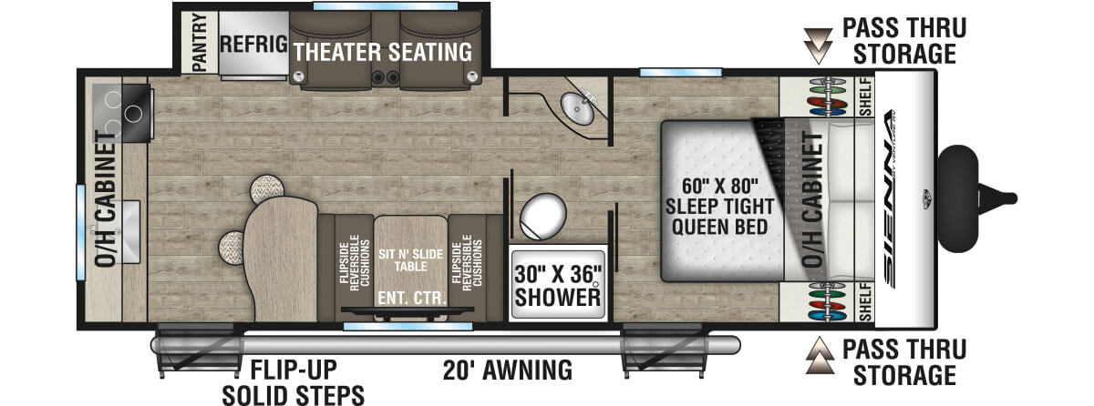 2025 Venture RV Sienna SA231VRK Travel Trailer Floorplan