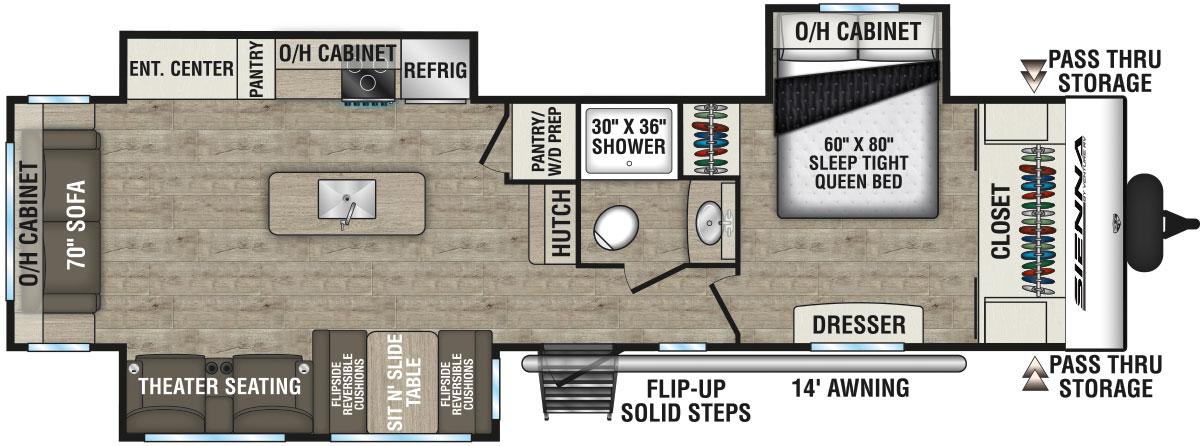 2025 Venture RV Sienna SA293VIK Travel Trailer Floorplan