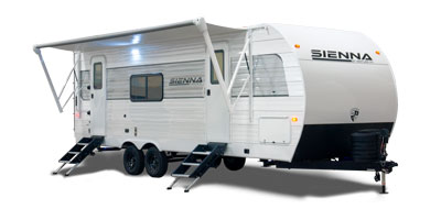2025 Venture RV Sienna SA231VRK Travel Trailer Exterior Front 3-4 Door Side
