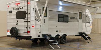 2025 Venture RV Sienna SA231VRK Travel Trailer Exterior Rear 3-4 Door Side
