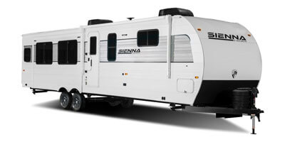 2025 Venture RV Sienna SA293VIK Travel Trailer Exterior Front 3-4 Door Side