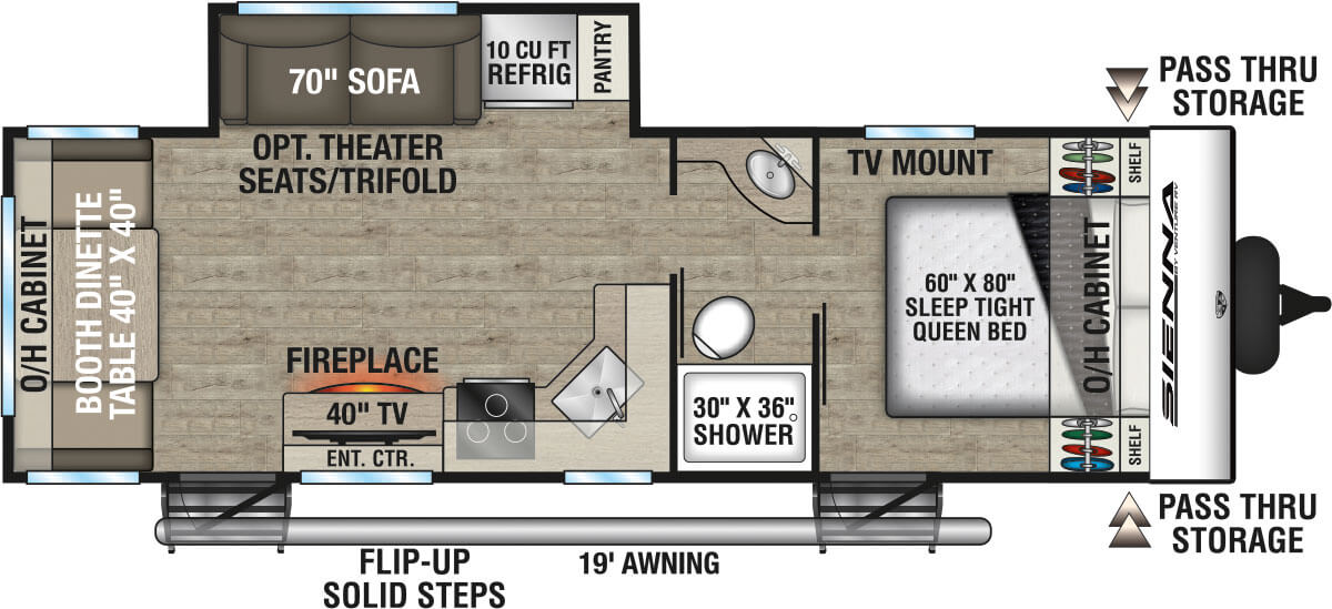 2026 Venture RV Sienna SA241VRD Travel Trailer Floorplan