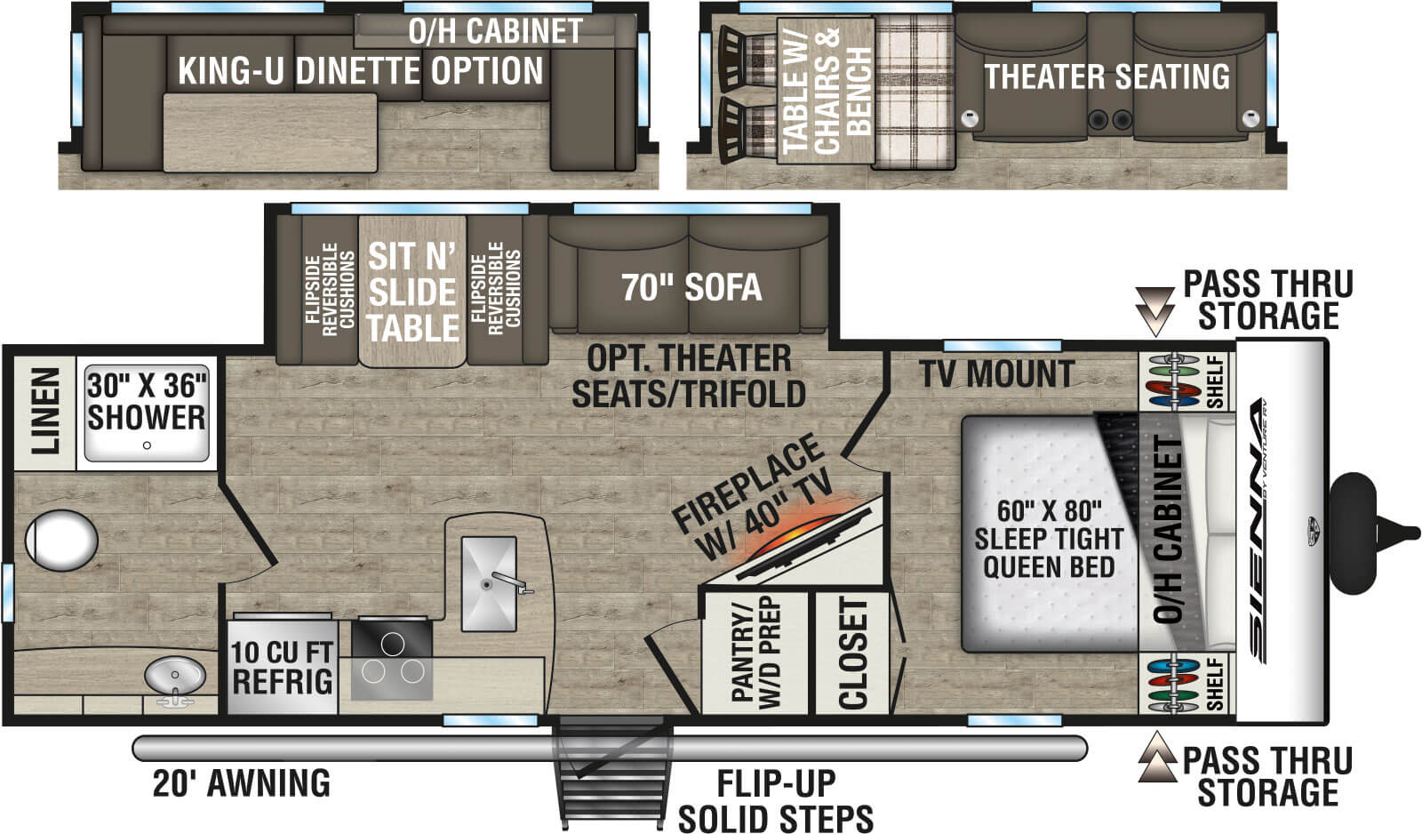 2026 Venture RV Sienna SA251VRB Travel Trailer Floorplan