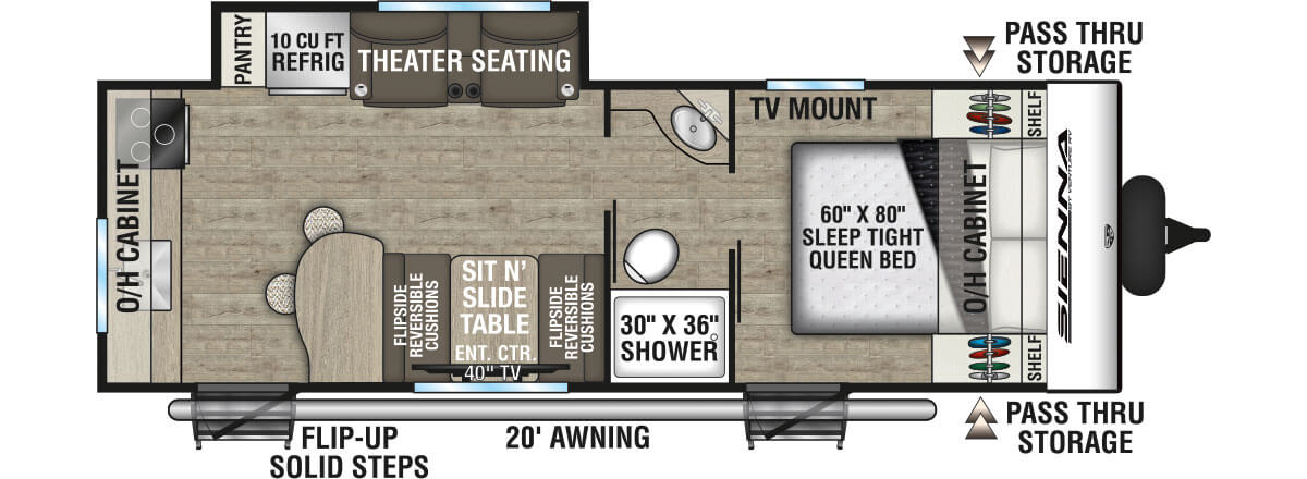 2026 Venture RV Sienna SA231VRK Travel Trailer Floorplan