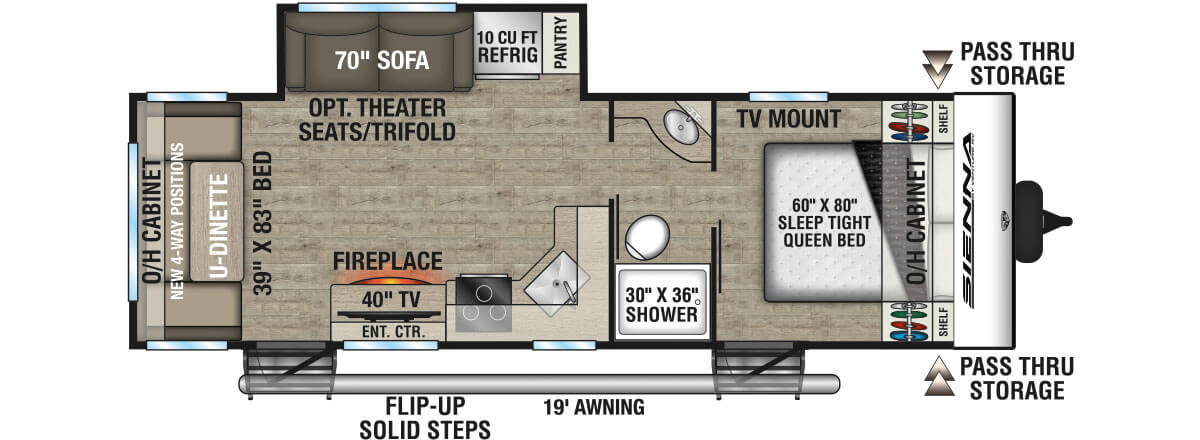 2026 Venture RV Sienna SA241VRD Travel Trailer Floorplan