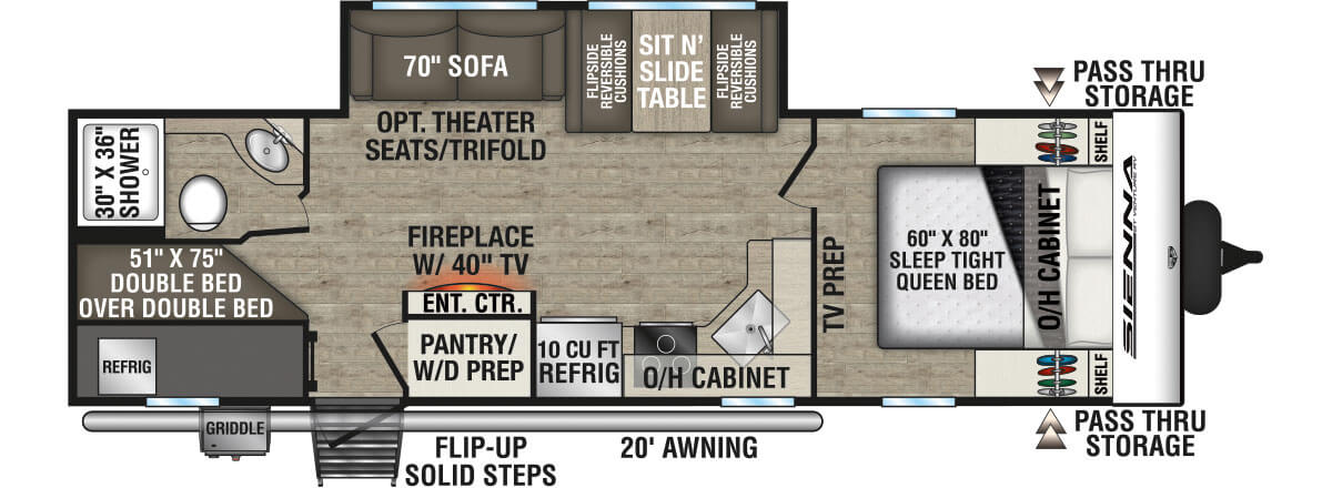 2026 Venture RV Sienna SA271VBH Travel Trailer Floorplan