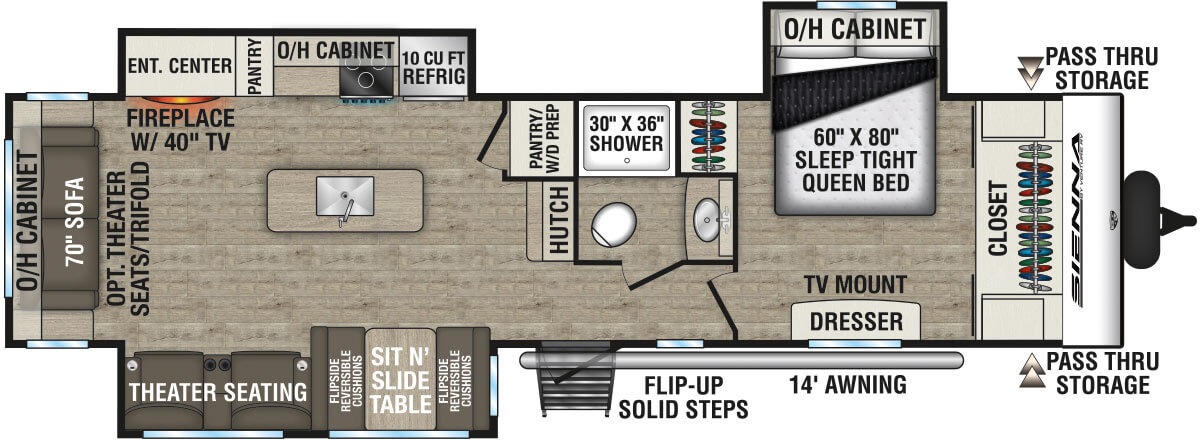 2026 Venture RV Sienna SA293VIK Travel Trailer Floorplan