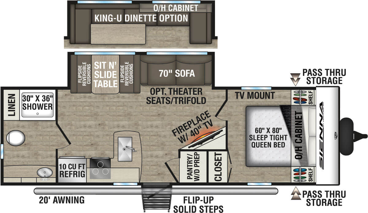 2027 Venture RV Sienna SA251VRB Travel Trailer Floorplan