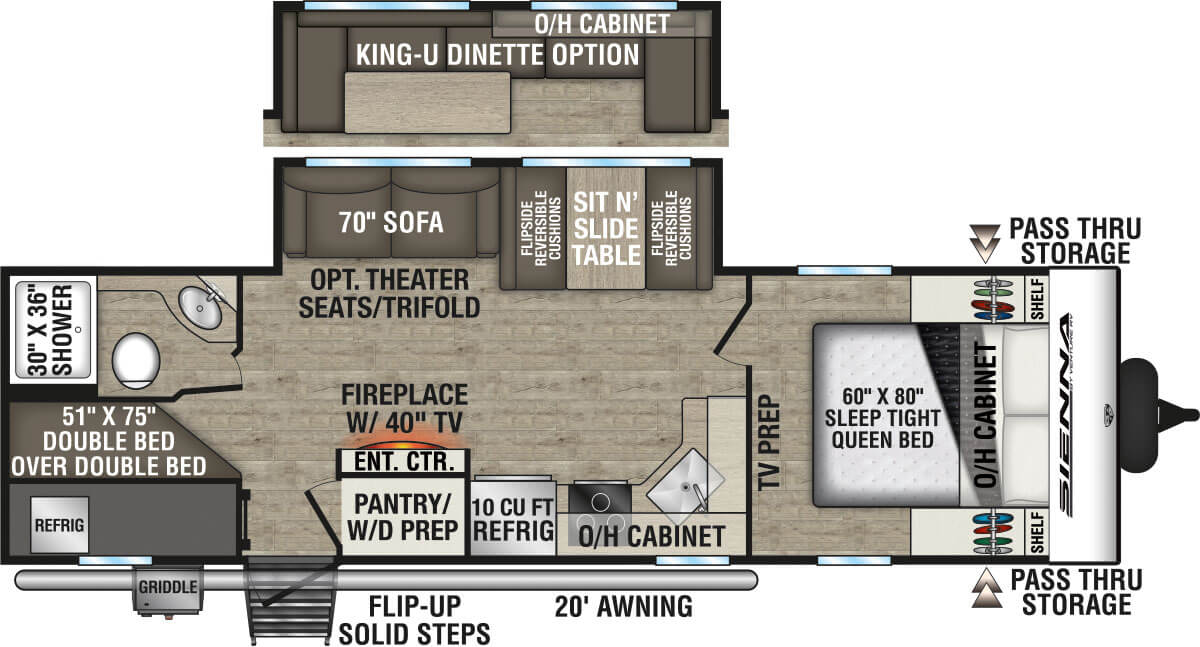 2027 Venture RV Sienna SA271VBH Travel Trailer Floorplan