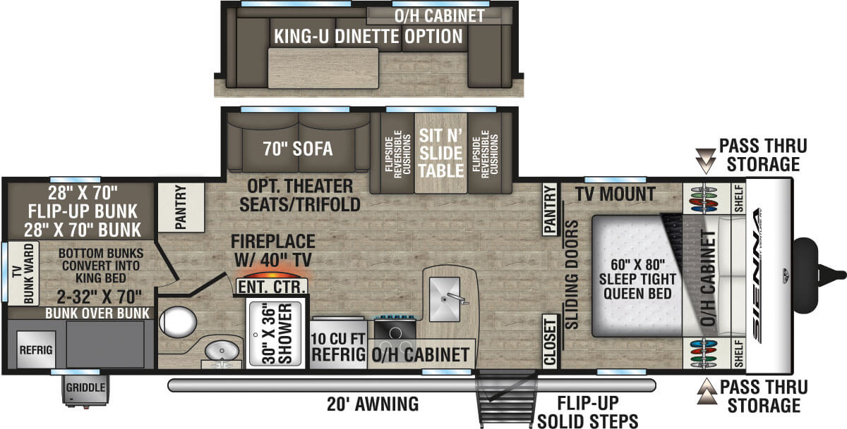 2027 Venture RV Sienna SA281VQB Travel Trailer Floorplan
