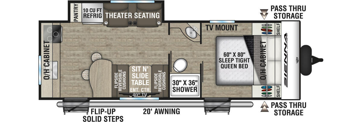 2026 Venture RV Sienna SA231VRK Travel Trailer Floorplan