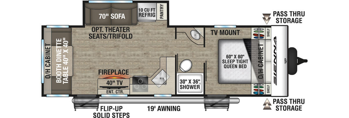 2026 Venture RV Sienna SA241VRD Travel Trailer Floorplan