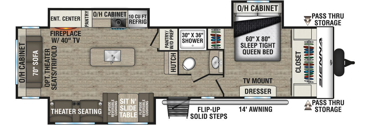 2026 Venture RV Sienna SA293VIK Travel Trailer Floorplan