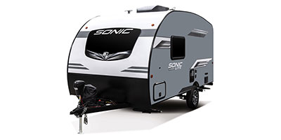 2023 Venture RV Sonic Lite SL150VRK Travel Trailer Exterior Front 3-4 Off Door Side