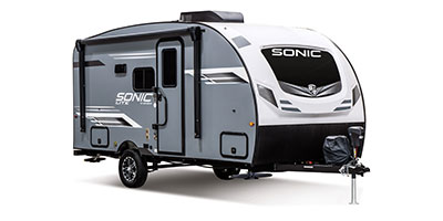 2024 Venture RV Sonic Lite SL150VRB Travel Trailer Exterior Front 3-4 Door Side