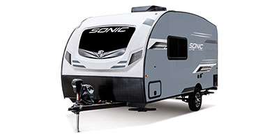 2024 Venture RV Sonic Lite SL150VRB Travel Trailer Exterior Front 3-4 Off Door Side