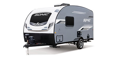 2024 Venture RV Sonic Lite SL150VRK Travel Trailer Exterior Front 3-4 Off Door Side