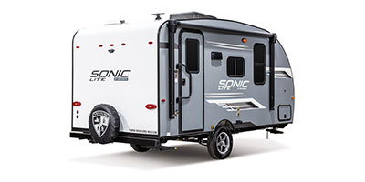 2024 Venture RV Sonic Lite SL150VRK Travel Trailer Exterior Rear 3-4 Door Side