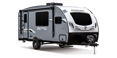 2024 Venture RV Sonic Lite SL160VFB Travel Trailer Exterior Front 3-4 Door Side
