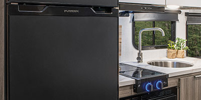 2024 Venture RV Sonic Lite SL160VFB Travel Trailer Kitchen Refrigerator