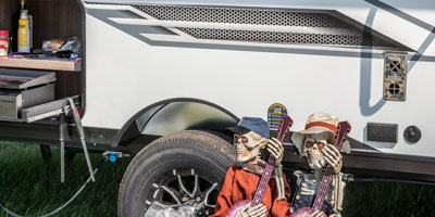 2025 Venture RV Sonic Lite SL169VUD Travel Trailer Lifestyle Exterior Halloween 6