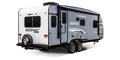 2024 Venture RV Sonic SN231VRL Travel Trailer Exterior Rear 3-4 Door Side