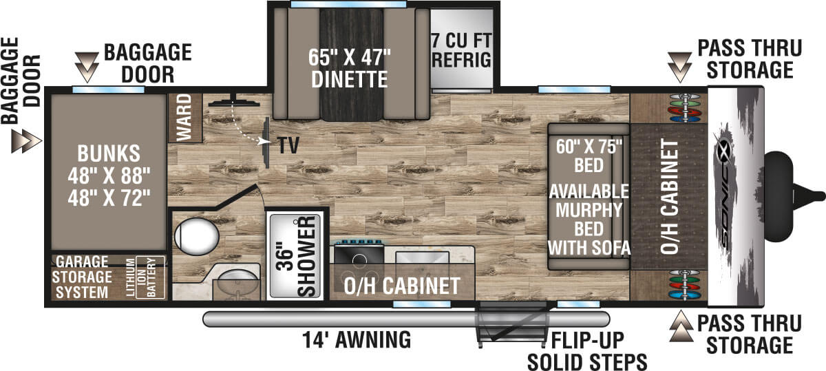 2024 Venture RV Sonic Lite SN211VDBX Travel Trailer Floorplan