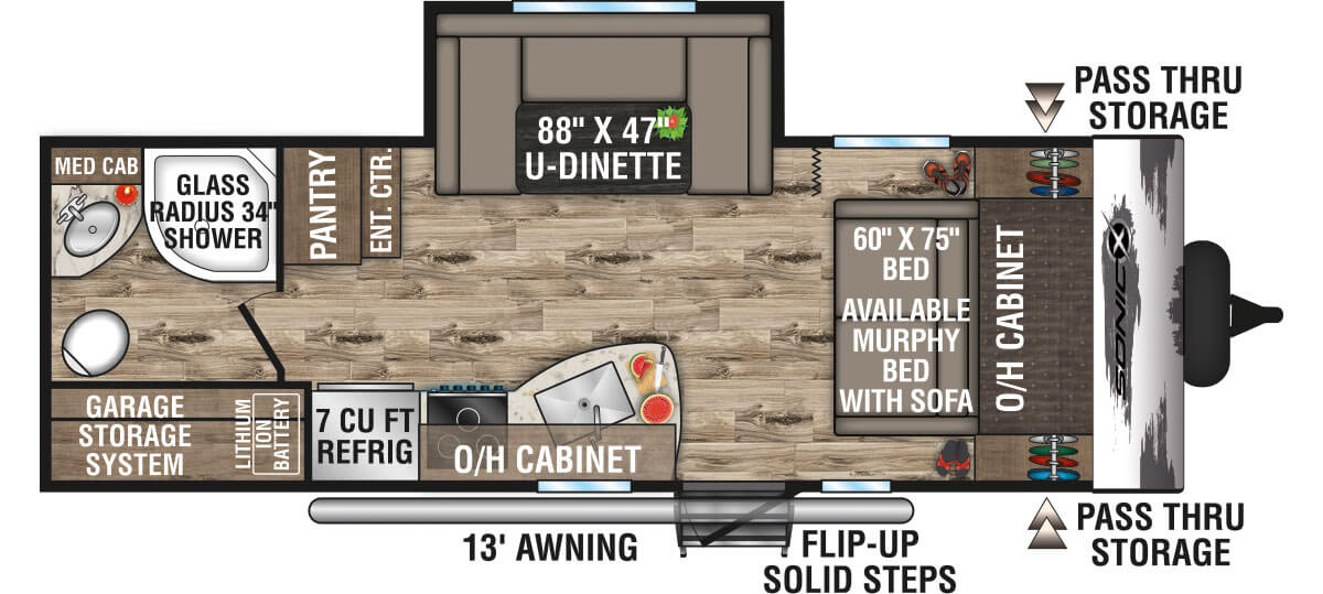 2024 Venture RV Sonic X SN220VRBX Travel Trailer Floorplan