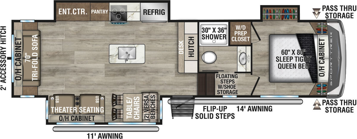 2026 Venture RV SportTrek STF303VIK Fifth Wheel Floorplan