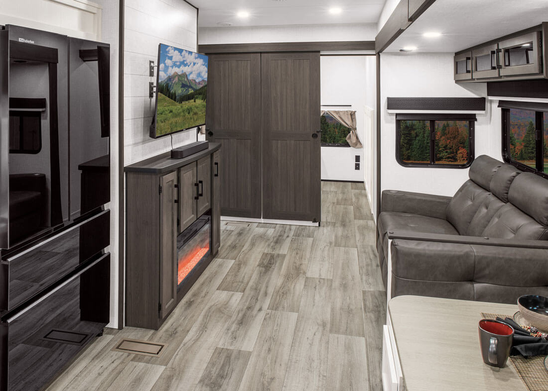 2026 Venture RV SportTrek STF312VTB All New Fifth Wheel Living Room