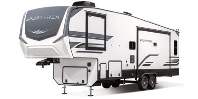 2026 Venture RV SportTrek STF303VIK Fifth Wheel Exterior Front 3-4 Off Door Side
