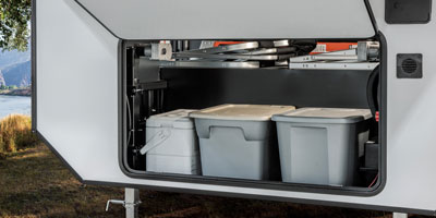 2026 Venture RV SportTrek STF303VIK Fifth Wheel Exterior Front Storage