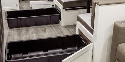 2026 Venture RV SportTrek STF303VIK Fifth Wheel Dinette Storage 1