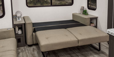 2026 Venture RV SportTrek STF303VIK Fifth Wheel Living Room Tri-Fold Sofa Bed