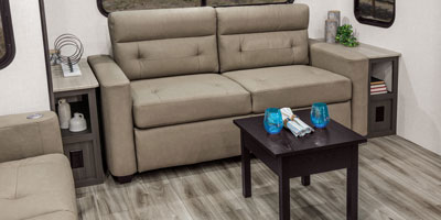 2026 Venture RV SportTrek STF303VIK Fifth Wheel Living Room Tri-Fold Sofa with Table