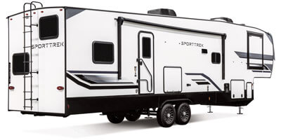 2026 Venture RV SportTrek STF312VTB Fifth Wheel Exterior Rear 3-4 Door Side
