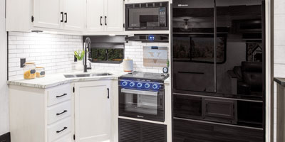 2026 Venture RV SportTrek STF312VTB Fifth Wheel Kitchen