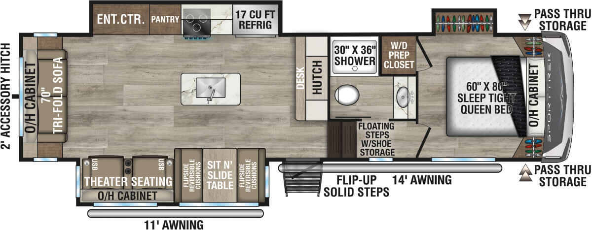 2027 Venture RV SportTrek STF303VIK Fifth Wheel Floorplan