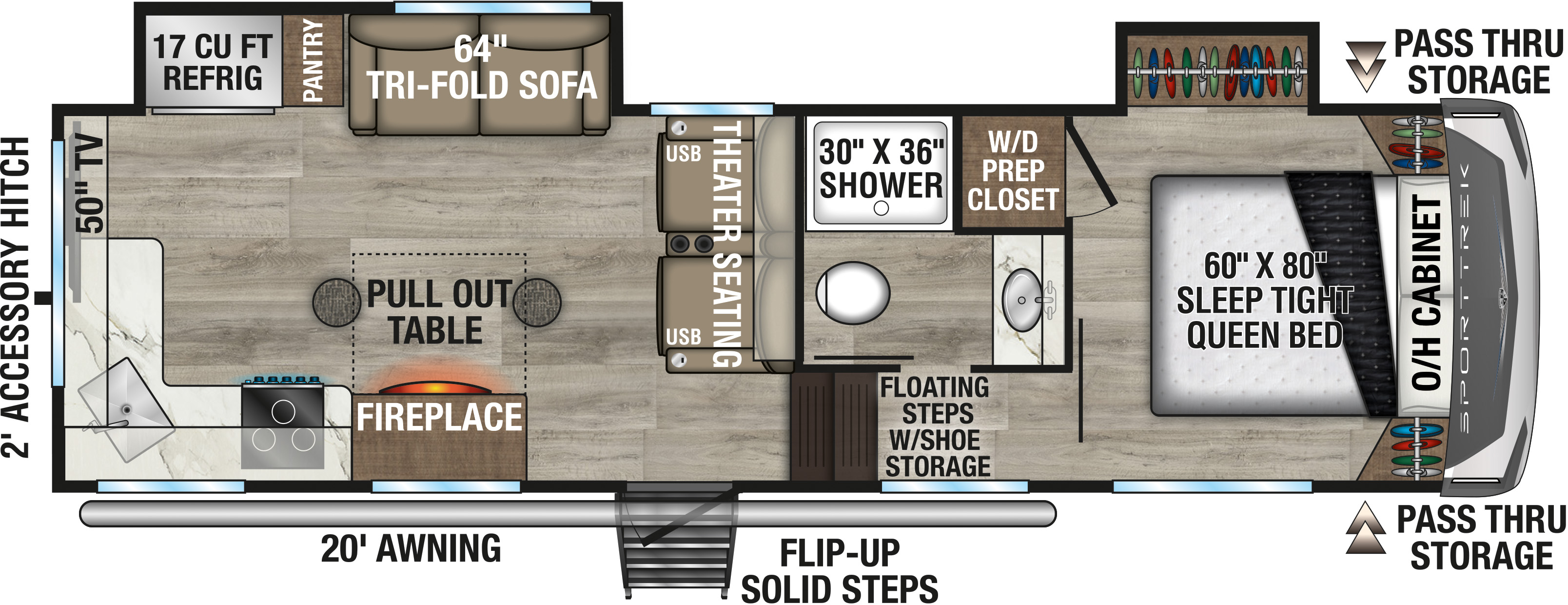 2027 Venture RV SportTrek STF252VRE Fifth Wheel Floorplan