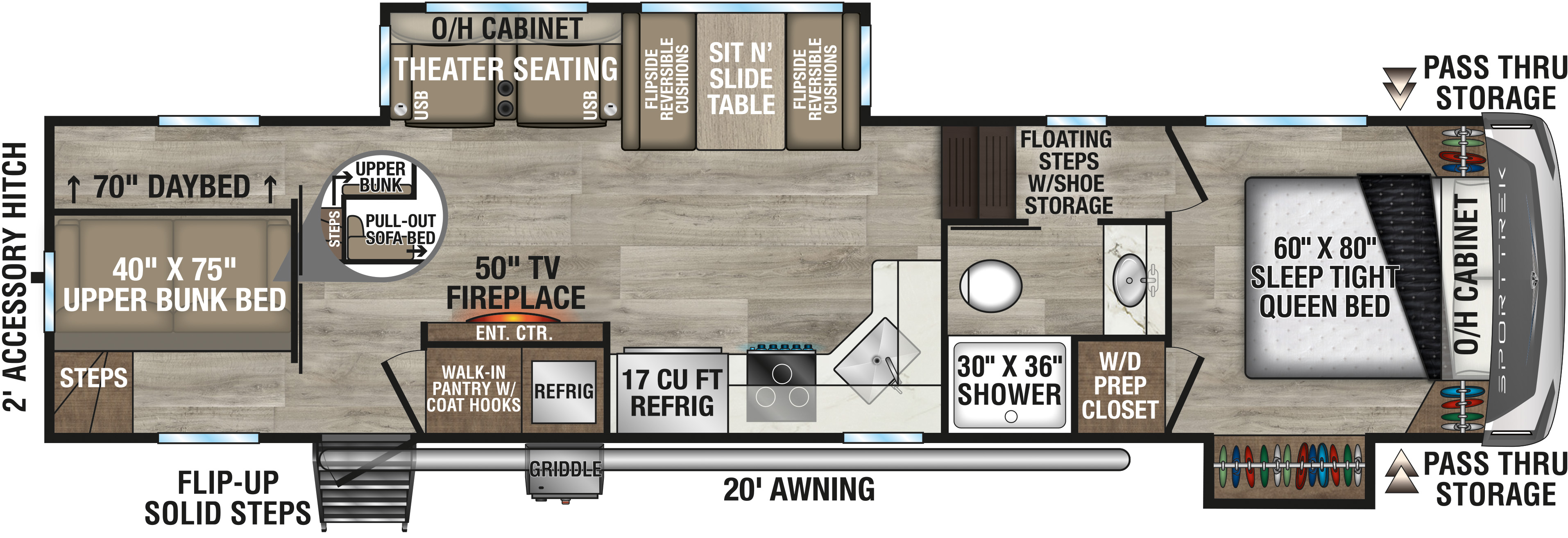 2027 Venture RV SportTrek STF312VTB Fifth Wheel Floorplan