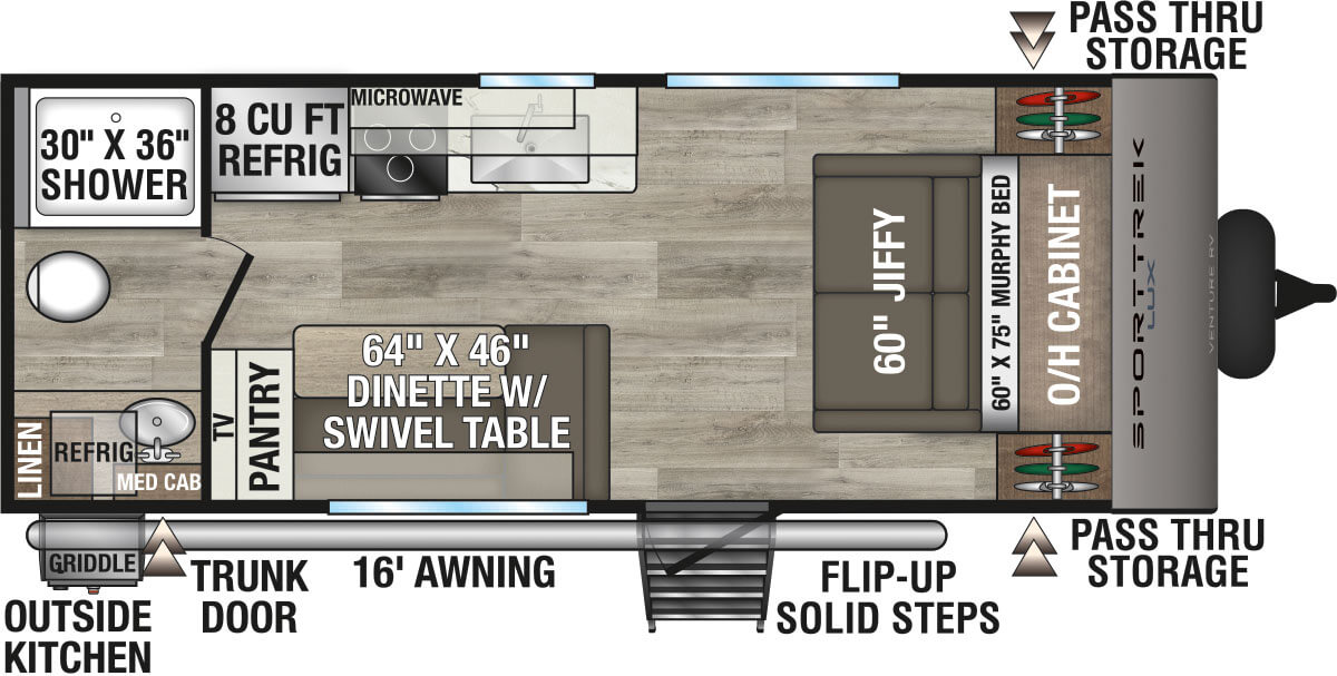 2027 Venture RV SportTrek Lux Lite STS192VRB Travel Trailer Floorplan