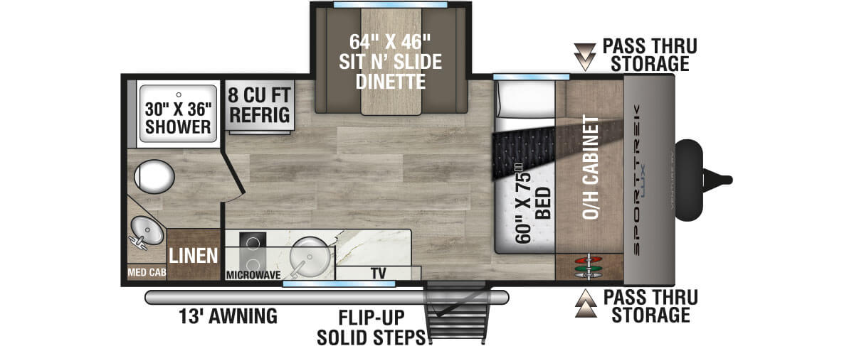 2026 Venture RV SportTrek Lux STS171VMK Travel Trailer Floorplan
