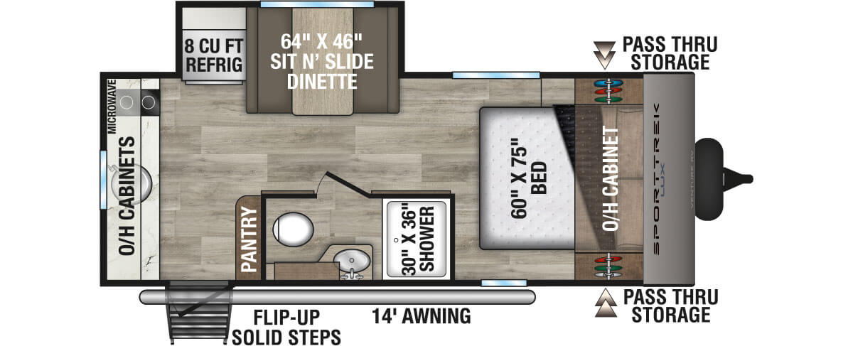 2026 Venture RV SportTrek Lux STS181VRK Travel Trailer Floorplan