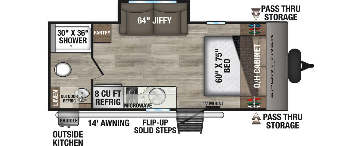 2026 Venture RV SportTrek Lux STS191VRB Travel Trailer Floorplan