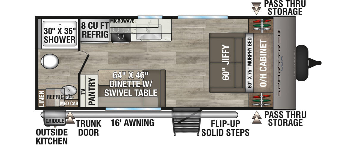 2026 Venture RV SportTrek Lux STS192VRB Travel Trailer Floorplan
