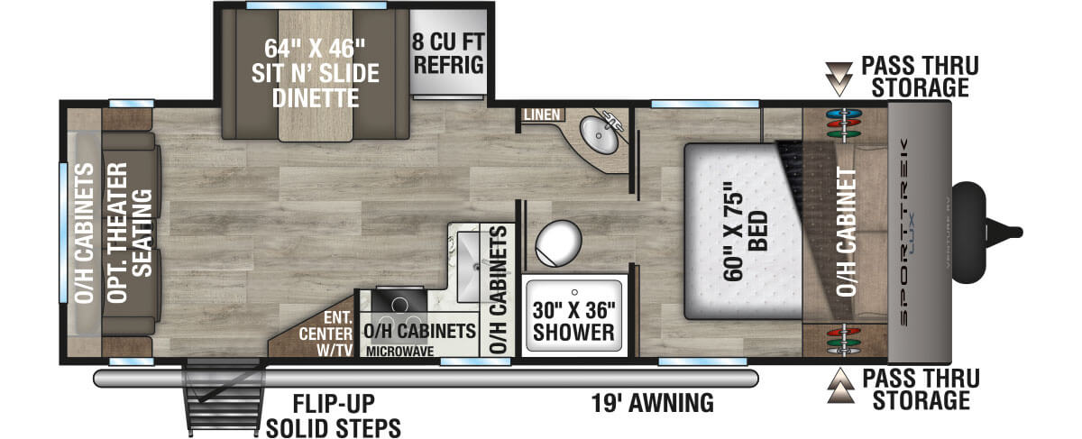 2026 Venture RV SportTrek Lux STS232VRL Travel Trailer Floorplan