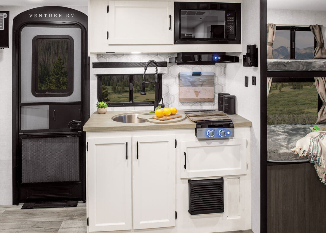 2026 Venture RV SportTrek Stinger STS222VUD Travel Trailer Kitchen